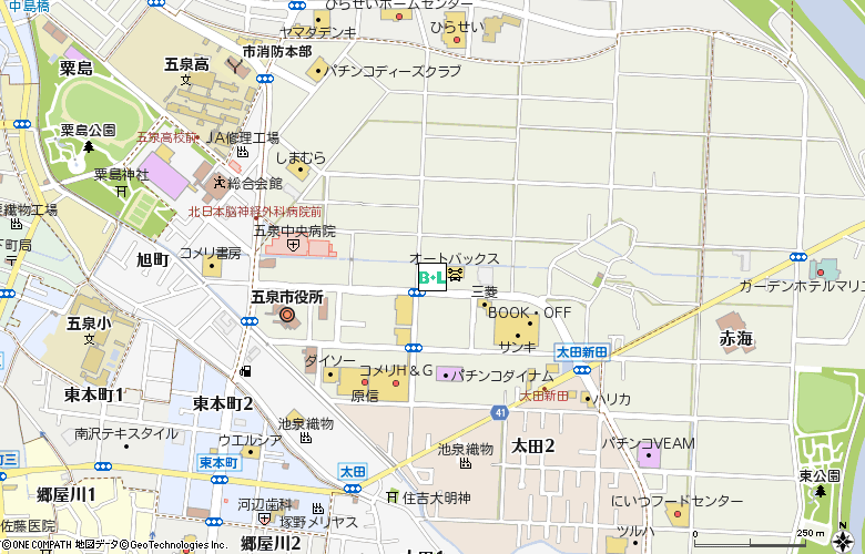 眼鏡市場五泉(00197)付近の地図